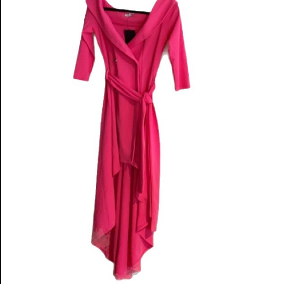 🆕 Fashion Nova “Take Me Away” High Low Ultra Pink Dress…NEW!!! Size Small - Picture 9 of 11